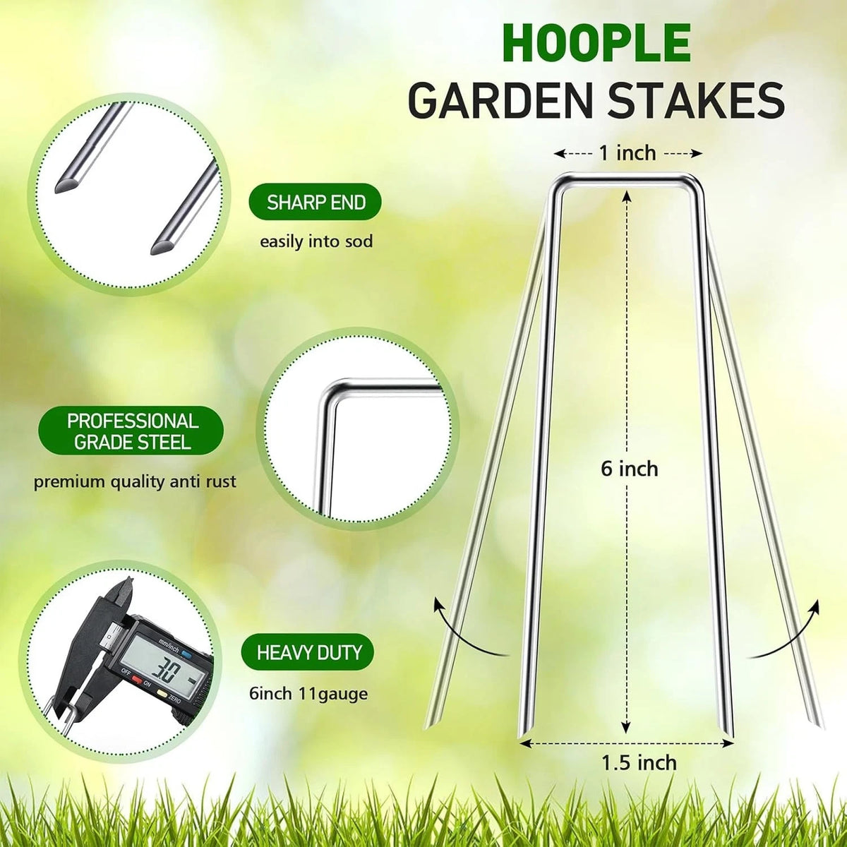 100 Pack of 6 Inch Garden Stakes for Securing Fabric and Outdoor Décor