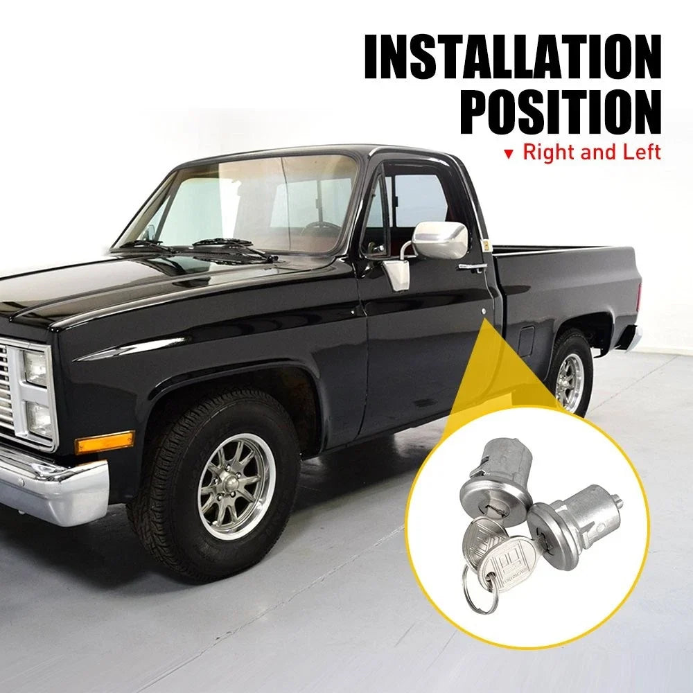Door Lock Cylinder with Keys for Chevy Truck C10 C20 C30 1500 SUV (PY)