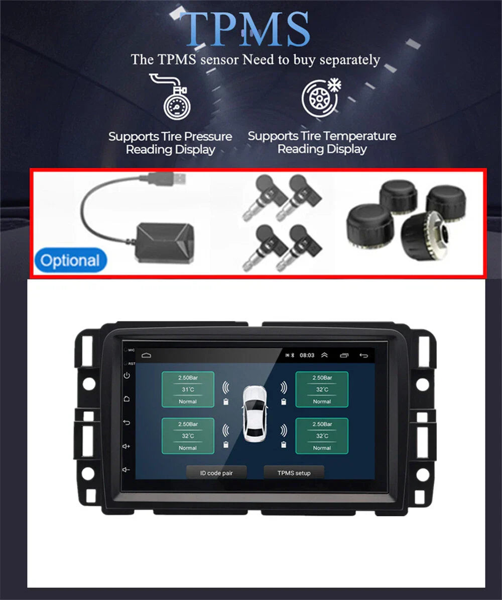 7'' Car Stereo GPS for GMC Acadia, Chevrolet Traverse, Buick Enclave (2013-17)