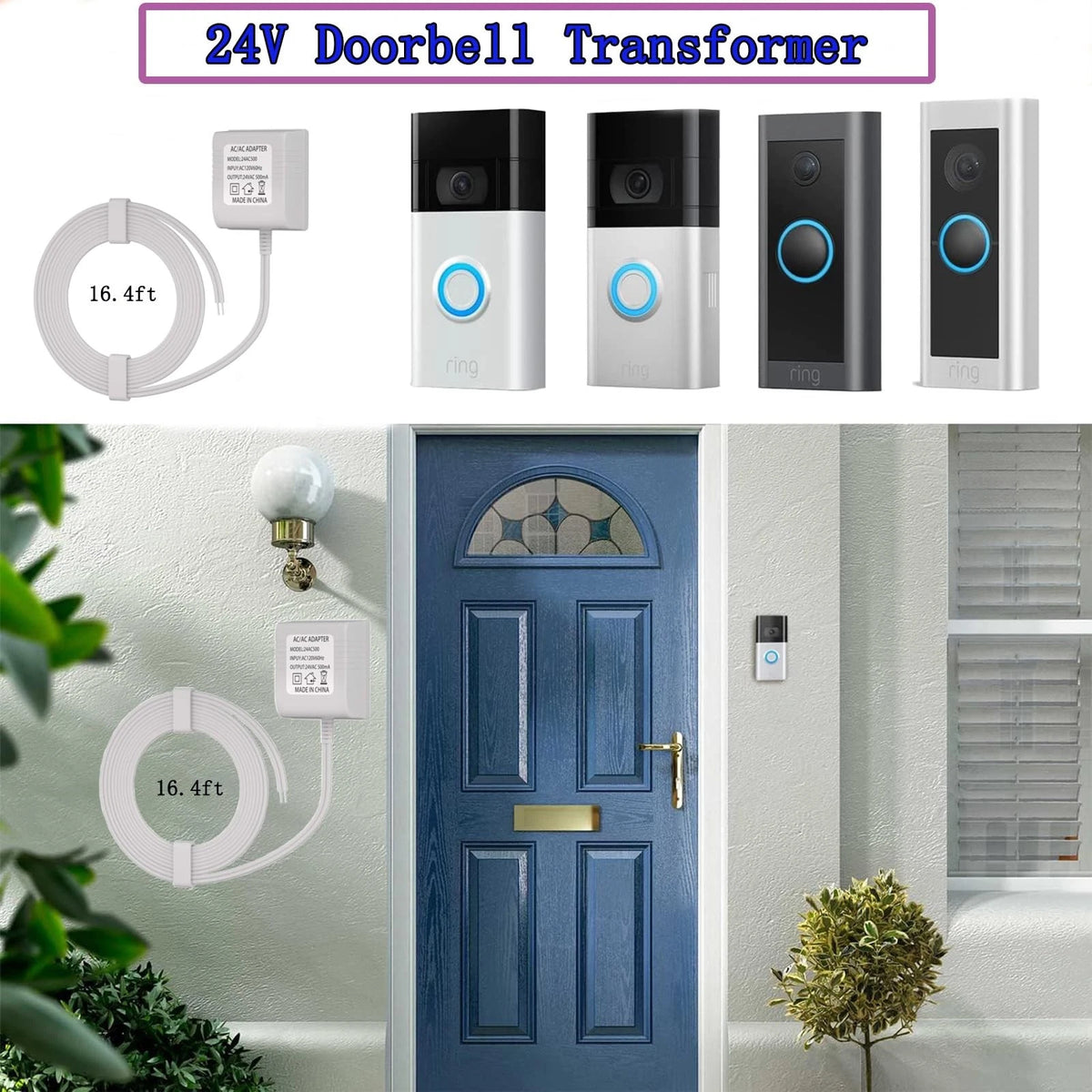 24V Doorbell Power Adapter for Video Doorbells & Thermostats