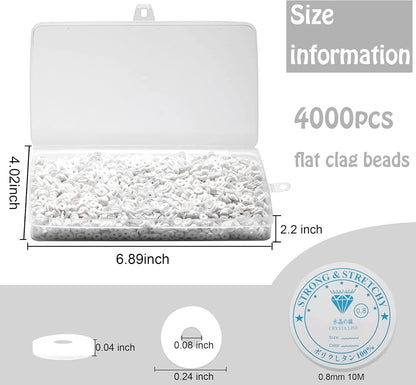 4000 Pcs White Clay Beads for Bracelets (6MM)