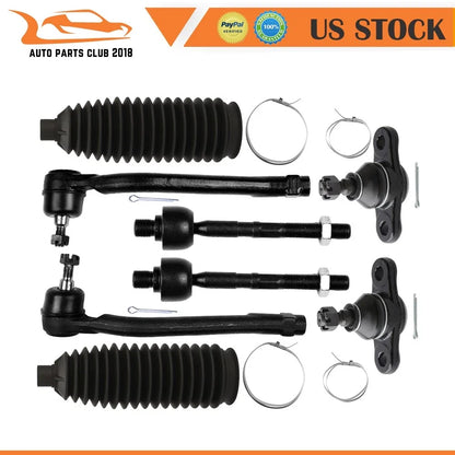 Set of 8 Front Lower Ball Joints Tie Rod Ends for Hyundai Elantra (2009–2012)