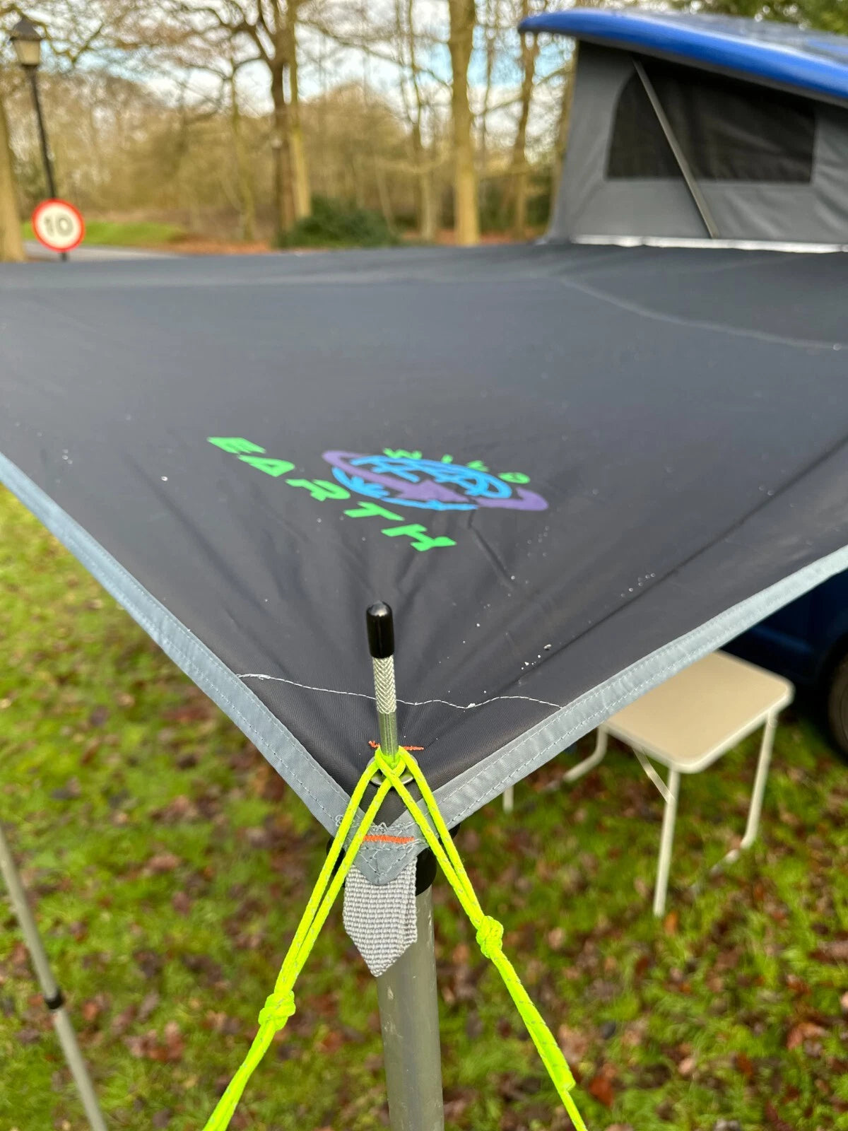 Set of 2.4 x 3m Black Awning Canopy for Campervan Caravan