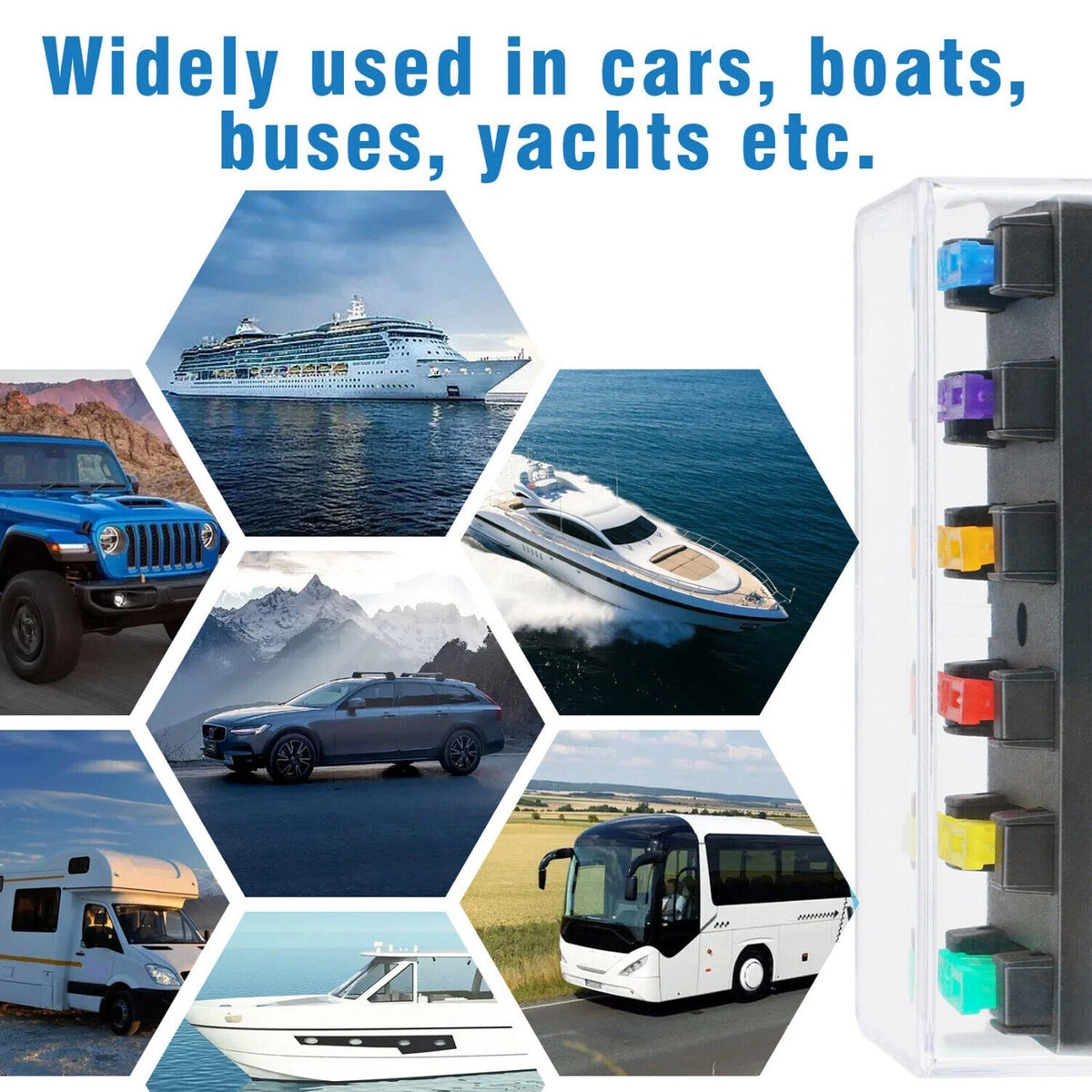 6-Way Fuse Blade Holder Box for Car Vehicle (12V/24V)