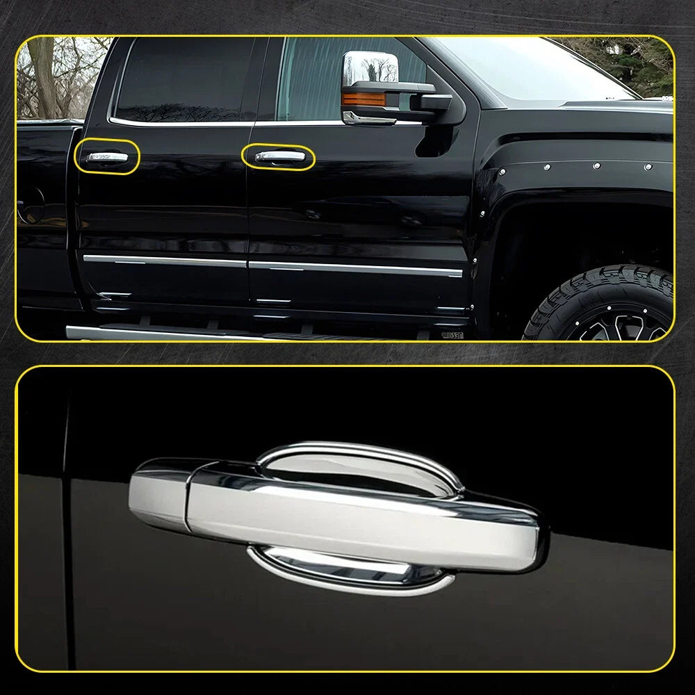 2 Exterior Door Handles for Chevrolet Silverado 1500 (2014–2022) Chrome