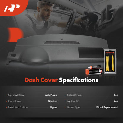 Upper Titanium Dash Cover for Chevy Silverado GMC (2014–2019)