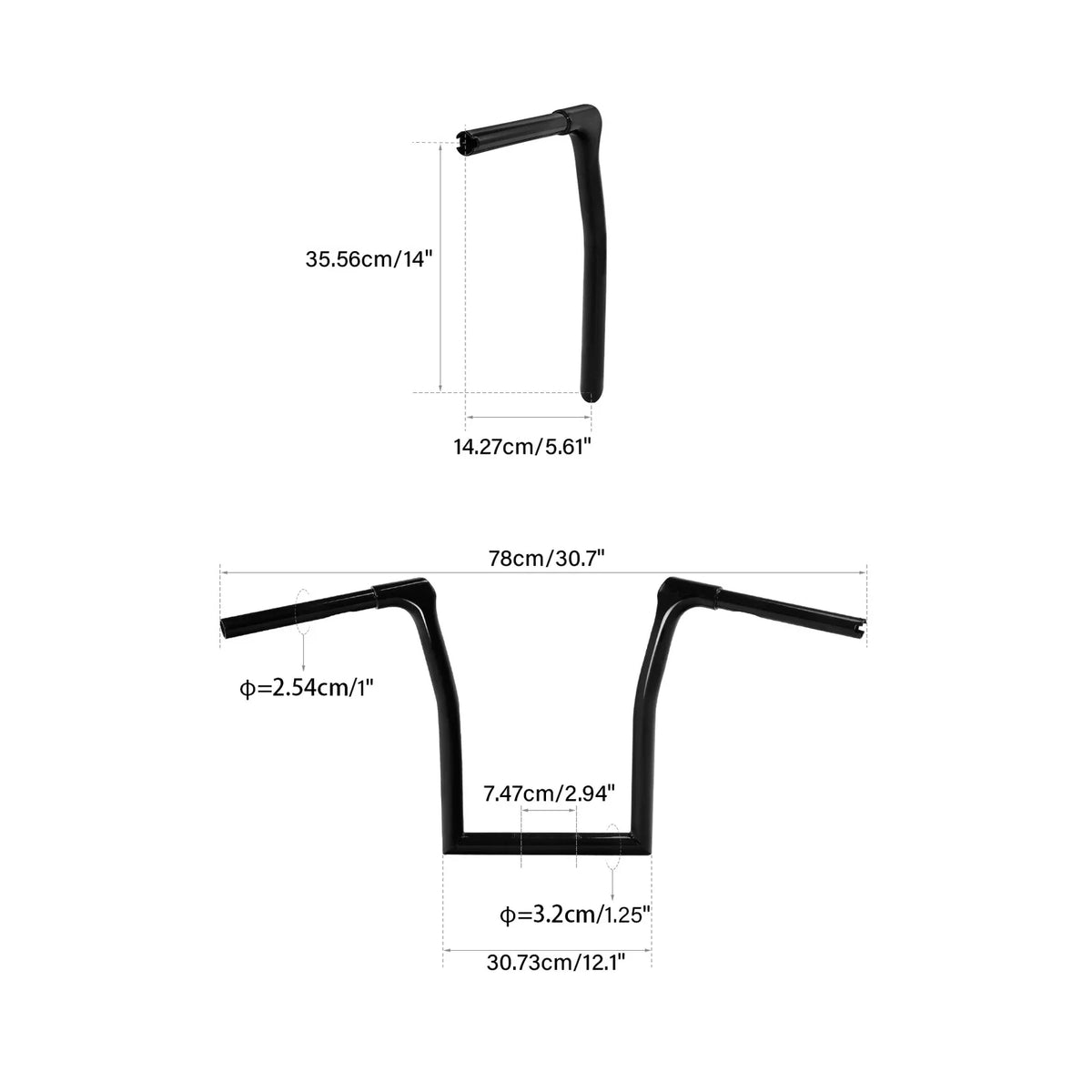 14" Rise 1.25" Fat Ape Hanger Handlebar for Harley Road King (2014–2023)