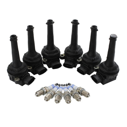 Set of 6 Ignition Coils & Platinum+4 Spark Plugs for BMW E46 E39, Toyota Camry, Jaguar XJ6