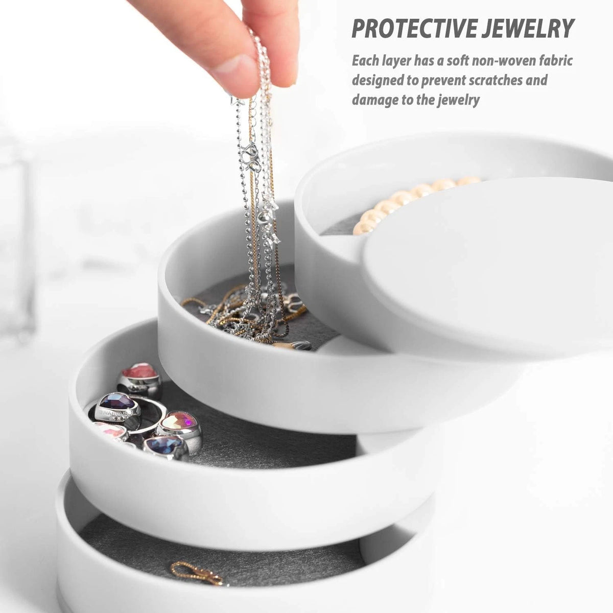 Jewelry Organizer Box for Small Accessories (3.94x3.94x4.8 inches)