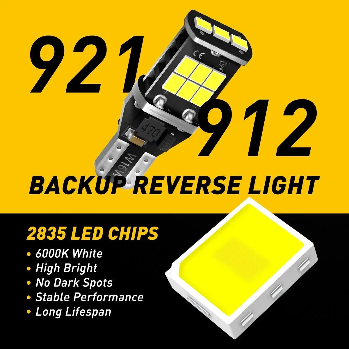 2X LED Backup Reverse Light Bulb 6000K for Audi E
