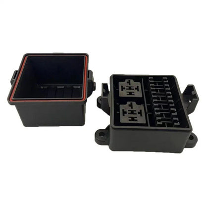24V 6-Way Fuse Relay Box with 5-Pin 40A Relays & Fuses, Waterproof Design