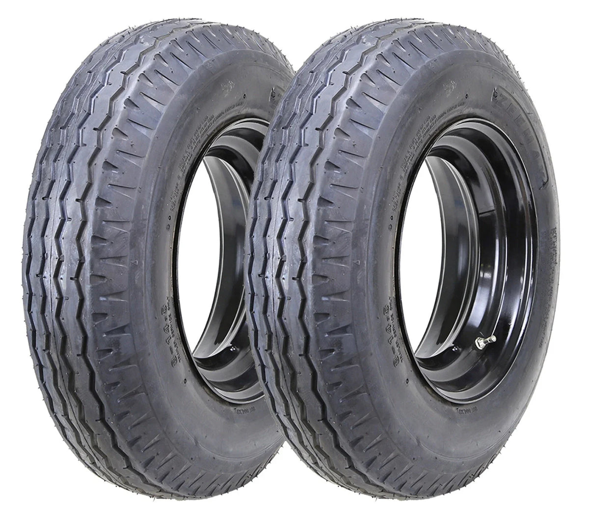 2 ZEEMAX Highway Trailer Tire Wheel Assembly 8-14.5 14-Ply 6x14.5 Rim (8-14.5)