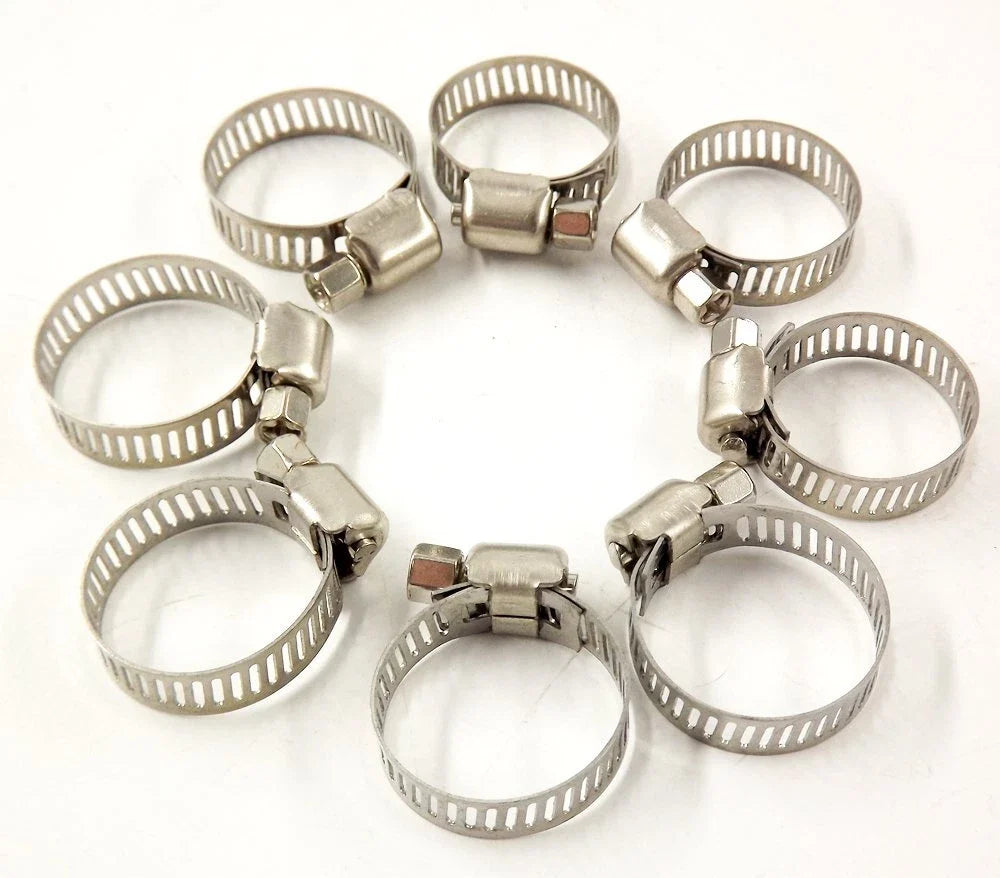 50pcs Adjustable Stainless Steel Drive Hose Clamps for Fuel Line (Universal)