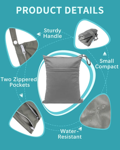 3 Pack Wet Dry Bags for Babygoal (Medium)
