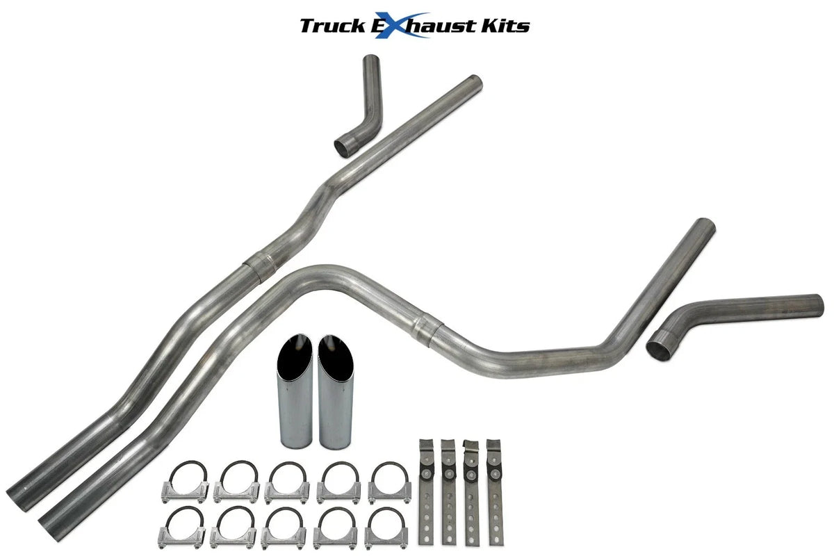 2.5" Dual Exhaust Kit for Chevy Suburban (2007–2014) C Exit No Muffler SW Tip