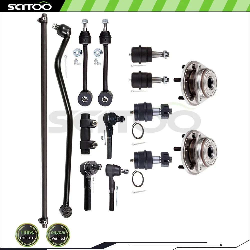 Front Steering Tie Rod End Sway Bar End Wheel Bearing Hub for Jeep TJ (2000–2006)