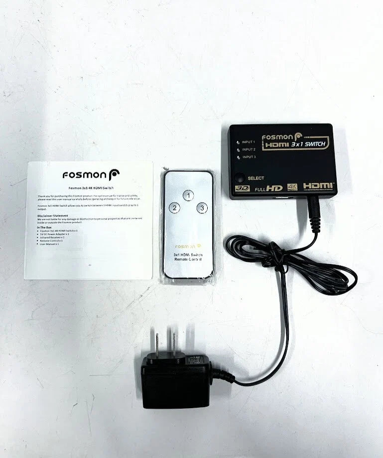 3X HDMI Switch for Fosmon (7956508063) with Remote Control