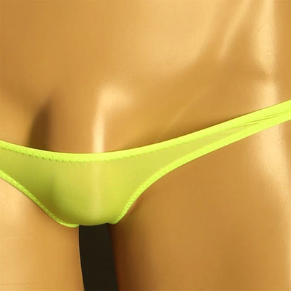 Men's Sexy G String Thongs Underwear Briefs - Ice Silk Triangle Design