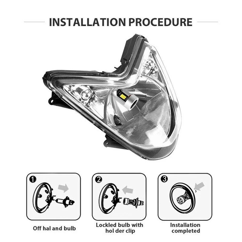 25W H4 HB2 9003 Motorcycle LED Headlight Kit Hi/Lo Bulb with Angel Eyes