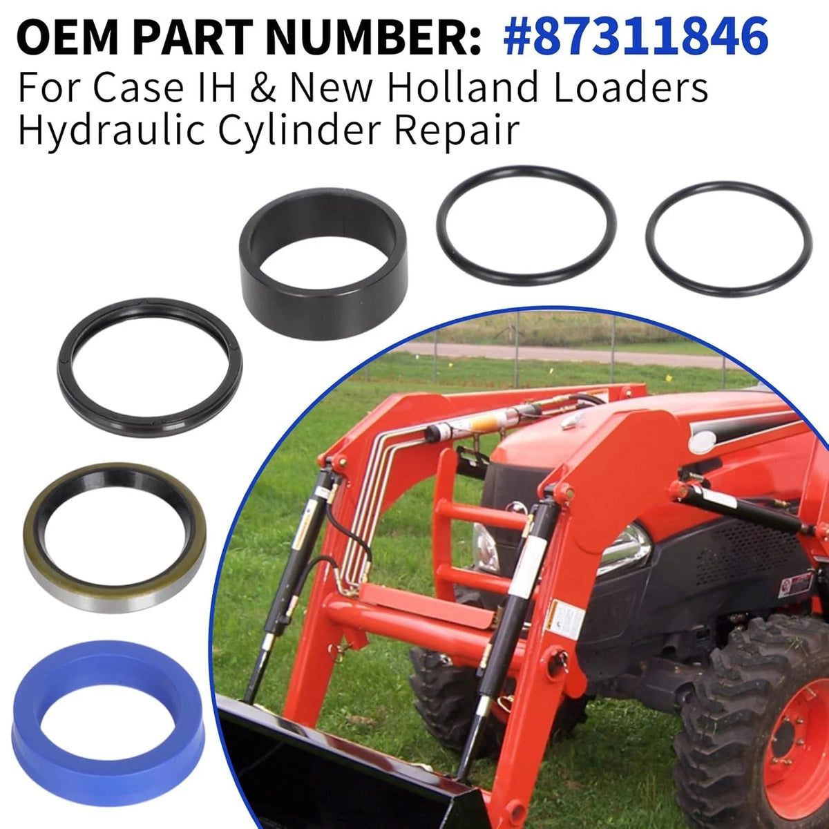Seal Kit for Case IH & New Holland Loaders 1-3/4" 1-3/8" (Fits )