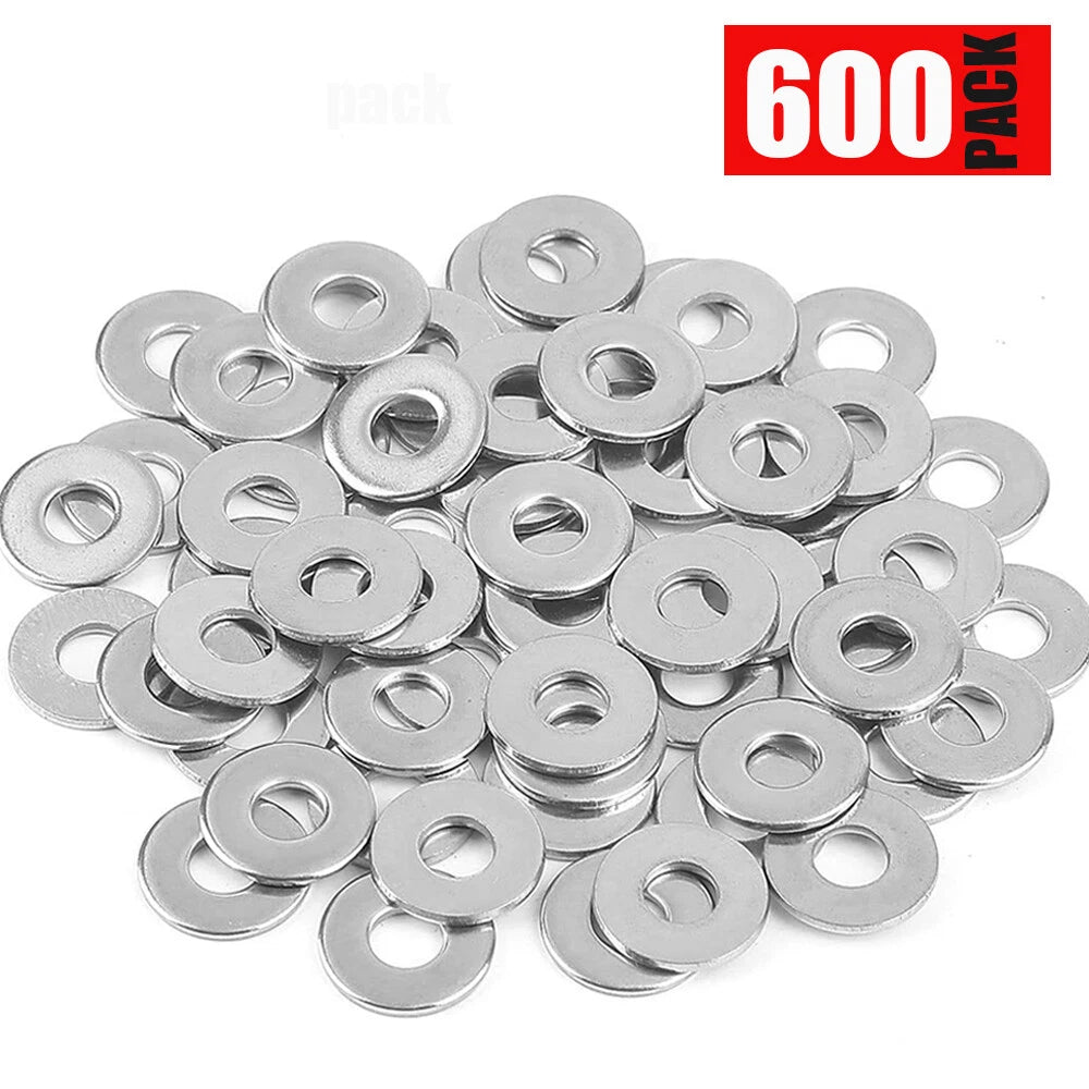 600PC 1/4" Stainless Steel Flat Washer for Marine Applications