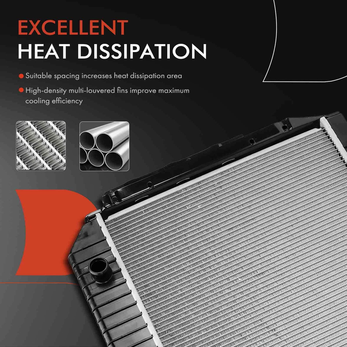 A-Premium Radiator with Trans Oil Cooler for Ford E-150 E-250 (1992–1996) F5UZ8005A F5UZ8005B 1456