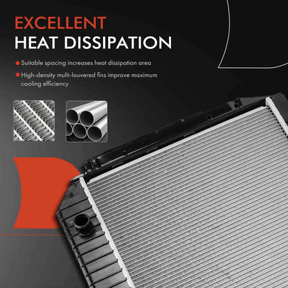 A-Premium Radiator with Trans Oil Cooler for Ford E-150 E-250 (1992–1996) F5UZ8005A F5UZ8005B 1456