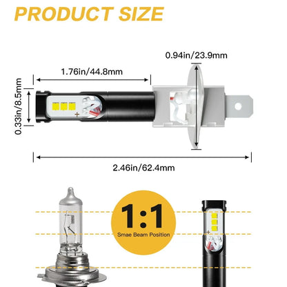 2X H1 LED Fog Light Bulbs for