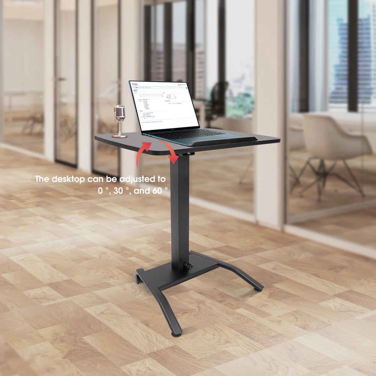 Adjustable Pneumatic Laptop Cart for Mobile Use