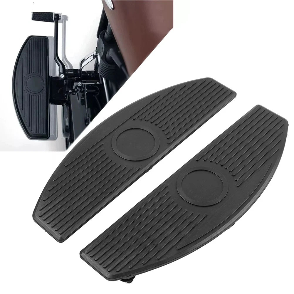 2X Rubber Front Driver Insert Floorboard Pad for Harley Softail Fat Boy (2018–Present)