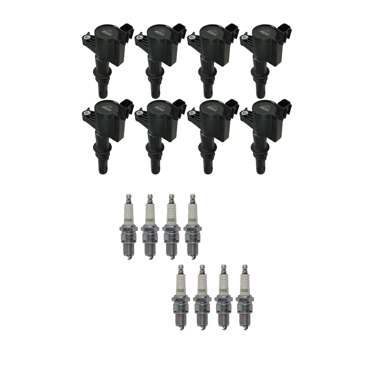 Set of 8 NGK Ignition Coils & Platinum Spark Plugs for Ford Explorer F-150 Navigator (V8)