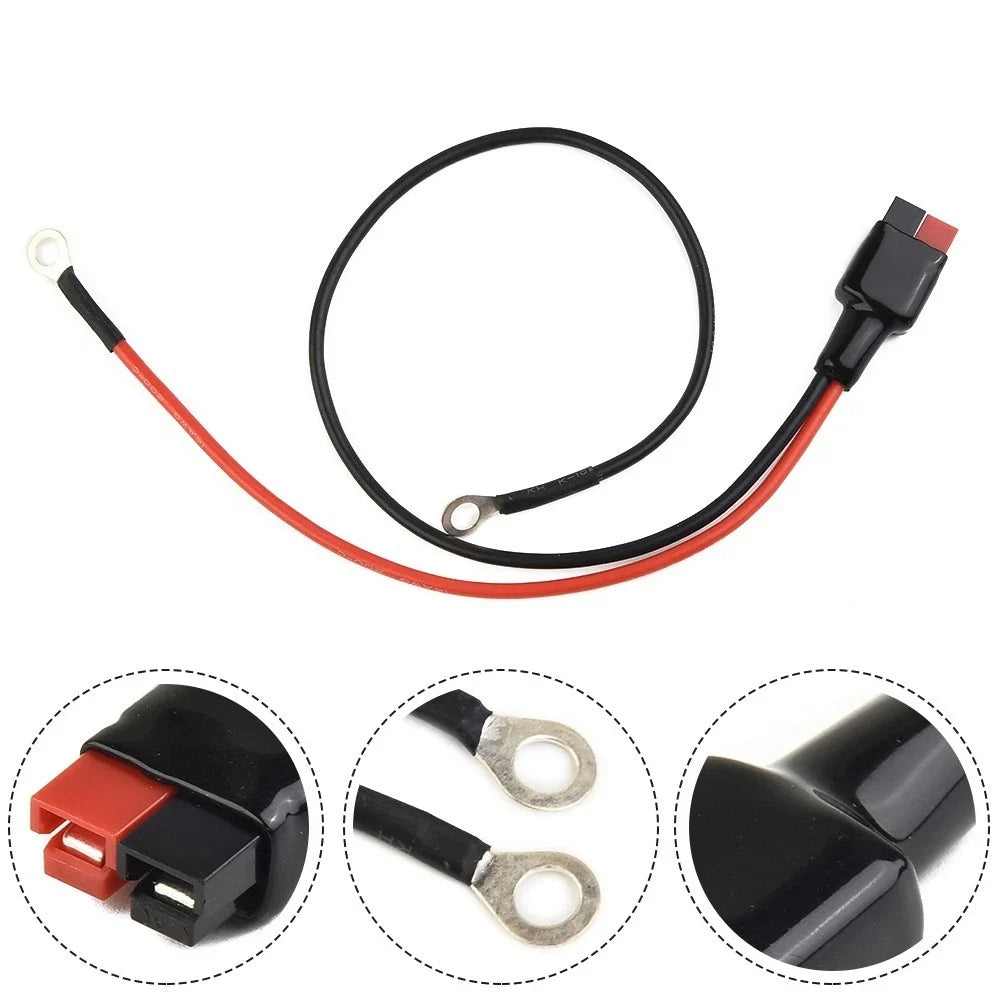 Battery Leads for Golf (250/400mm) - Red Black with 6mm Ring Terminals