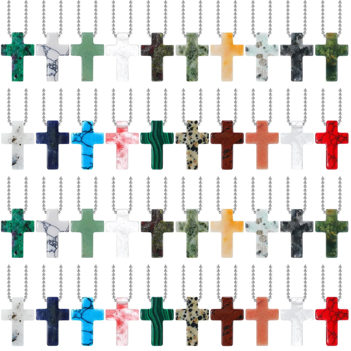 40 Pcs Cross Crystal Stones for Various Applications (1.8 x 2.5 cm)