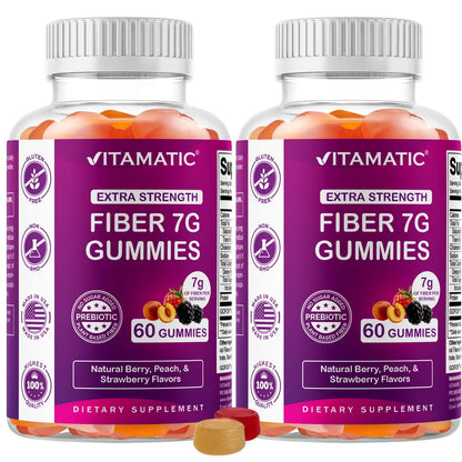 2X Vitamatic Prebiotic Fiber Gummies for Adults – 120 Count