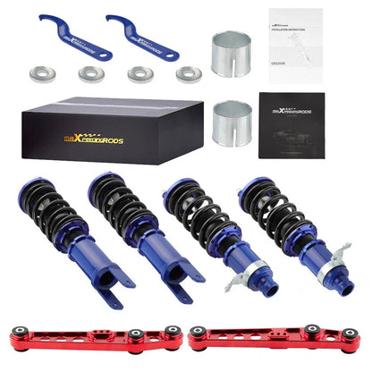 4X Coilovers + Rear Lower Control Arm Kit for Honda Del Sol (1993–1997) Integra (1990–2001)