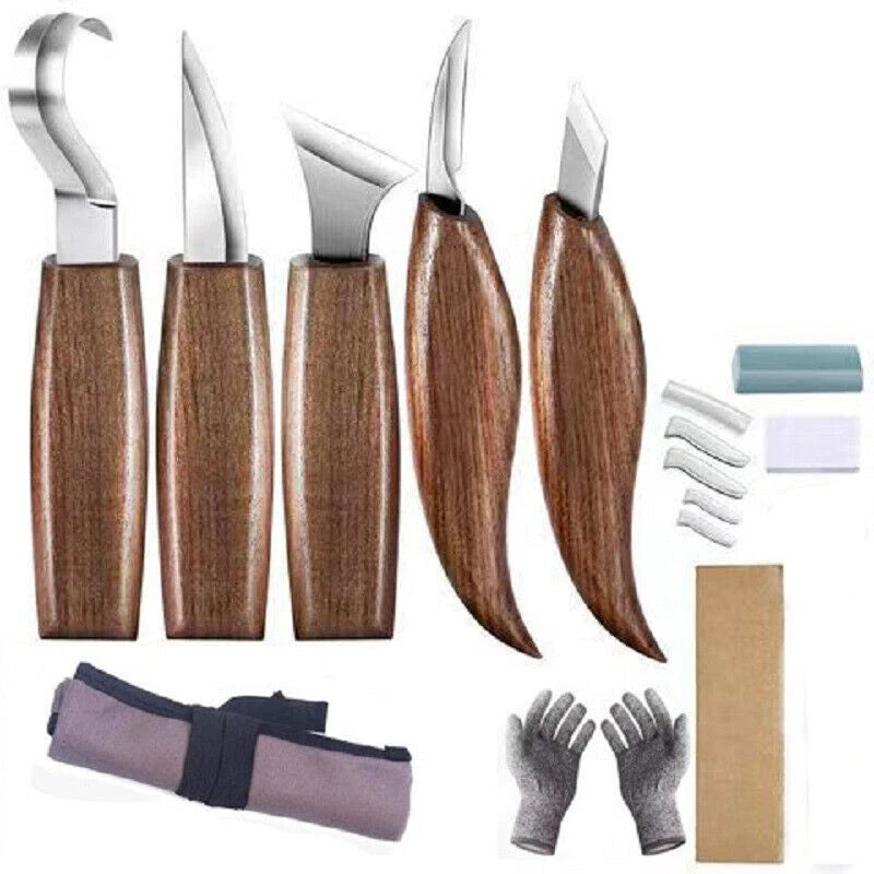 10 Wood Carving Knives Set for Woodworking Tools (No Specific Years)