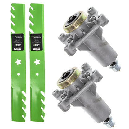 Deck Spindles & Toothed Blades Kit for Jonsered LT2216 LT2217A LT2113 LT2114 (12784, 127842, 134148, 138497)