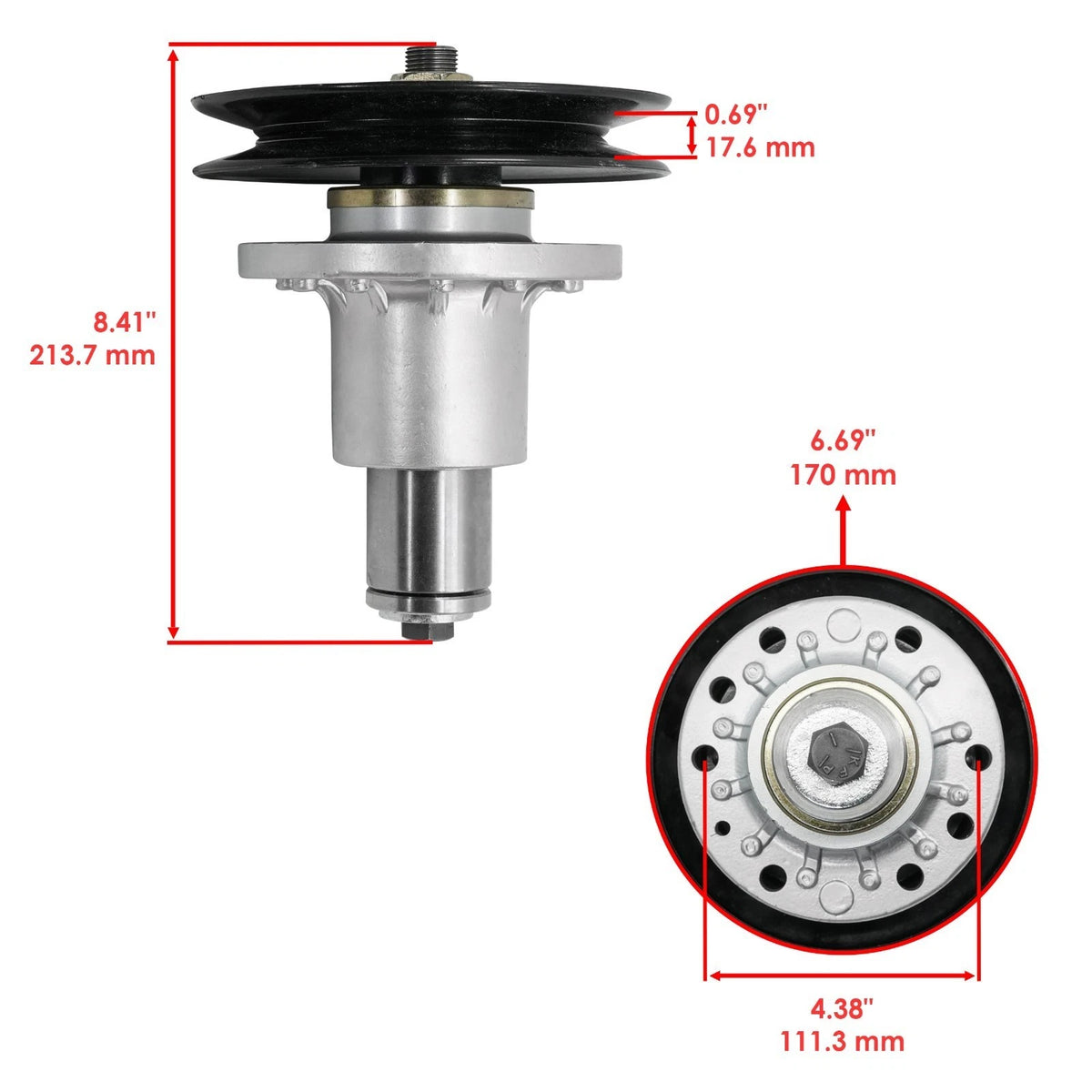 Set of 2 Deck Spindles for Exmark FMD524 (SD221+SD222+SD222 - AA)