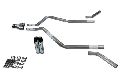Dual Exhaust Kit Y Pipe for Chevy Blazer (1995–1999) - 2.5" Slash Tips