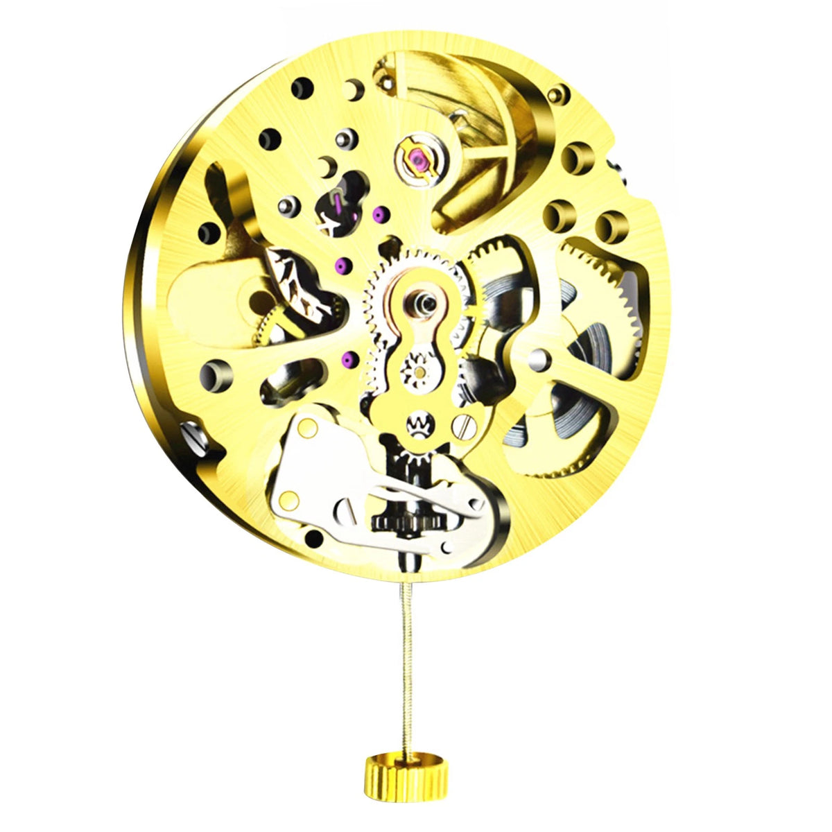 17 Jewels Skeleton Automatic Watch Movement for 2004 (2 Time Zones)