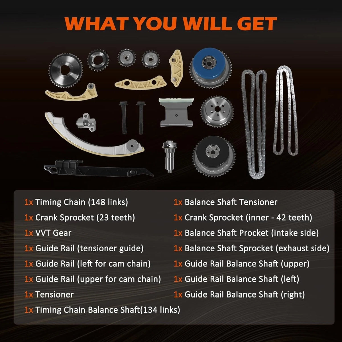Timing Chain Kit for Chevy Equinox 2.4L (2011–2017) SL24461834KIT, 24461834