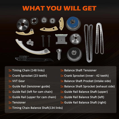 Timing Chain Kit for Chevy Equinox 2.4L (2011–2017) SL24461834KIT, 24461834