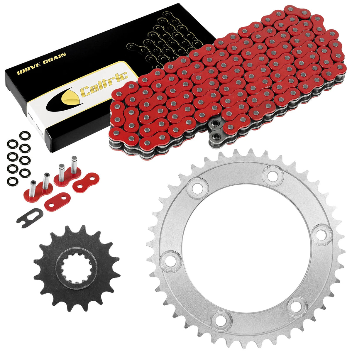 Red O-Ring Drive Chain and Sprockets Kit for Honda RVT1000R (2000–2006) EG1869FS120XO