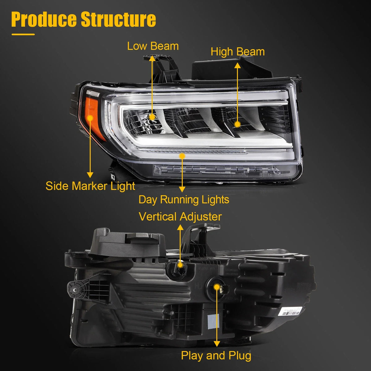 Headlight for GMC Acadia (2020–2023) with LED DRL Right Side