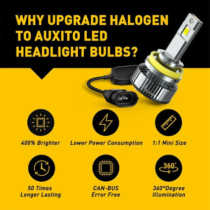 AUXITO H11 H8 LED Headlight Kit for Low Beam (80000LM, 6500K)