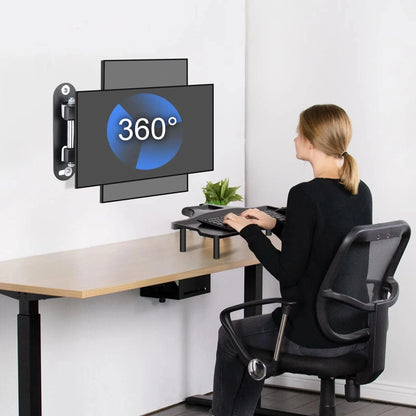 TV Wall Mount for 15-32" Screens (Full Motion, Swivel, Tilt) - 1pc, Black