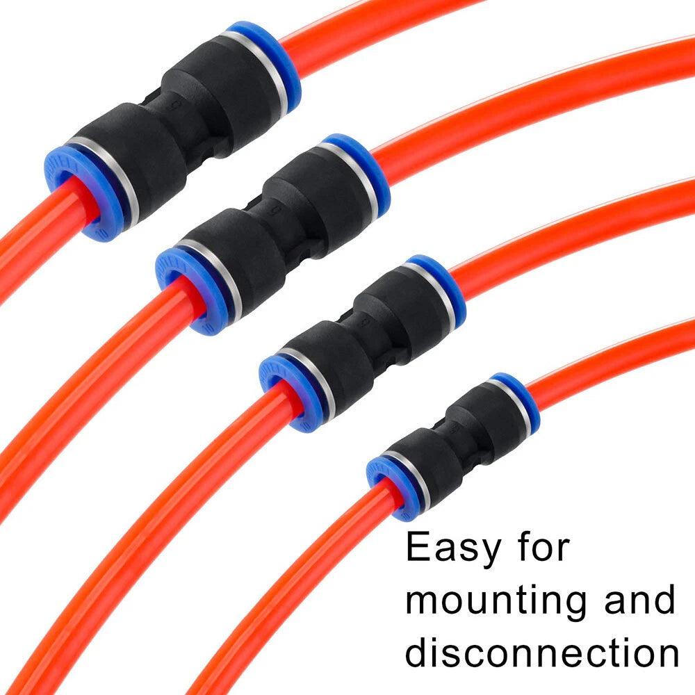 Set of 80 Air Pneumatic Push-in Connectors 1/4" 5/16" 3/8" 1/2" 4/6/8/10mm