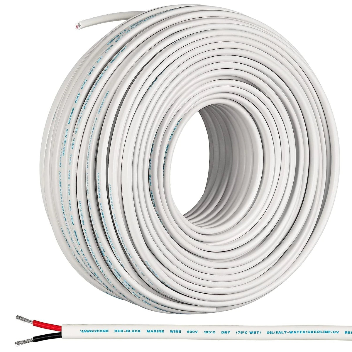 100 Ft Duplex Marine Wire 18 Gauge (18 AWG) - Red