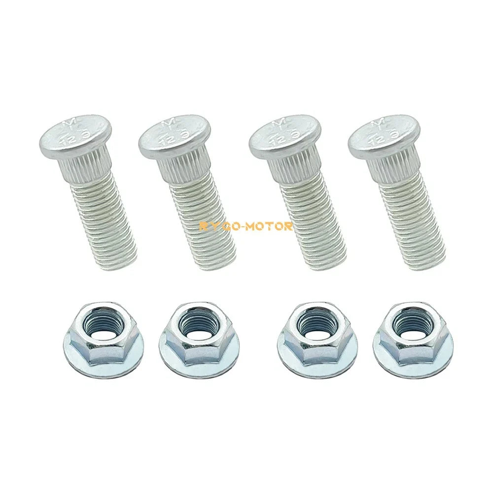 Set of 4 Front Wheel Studs & Nuts for Polaris Trail Blazer 250 330 Trail Boss 330