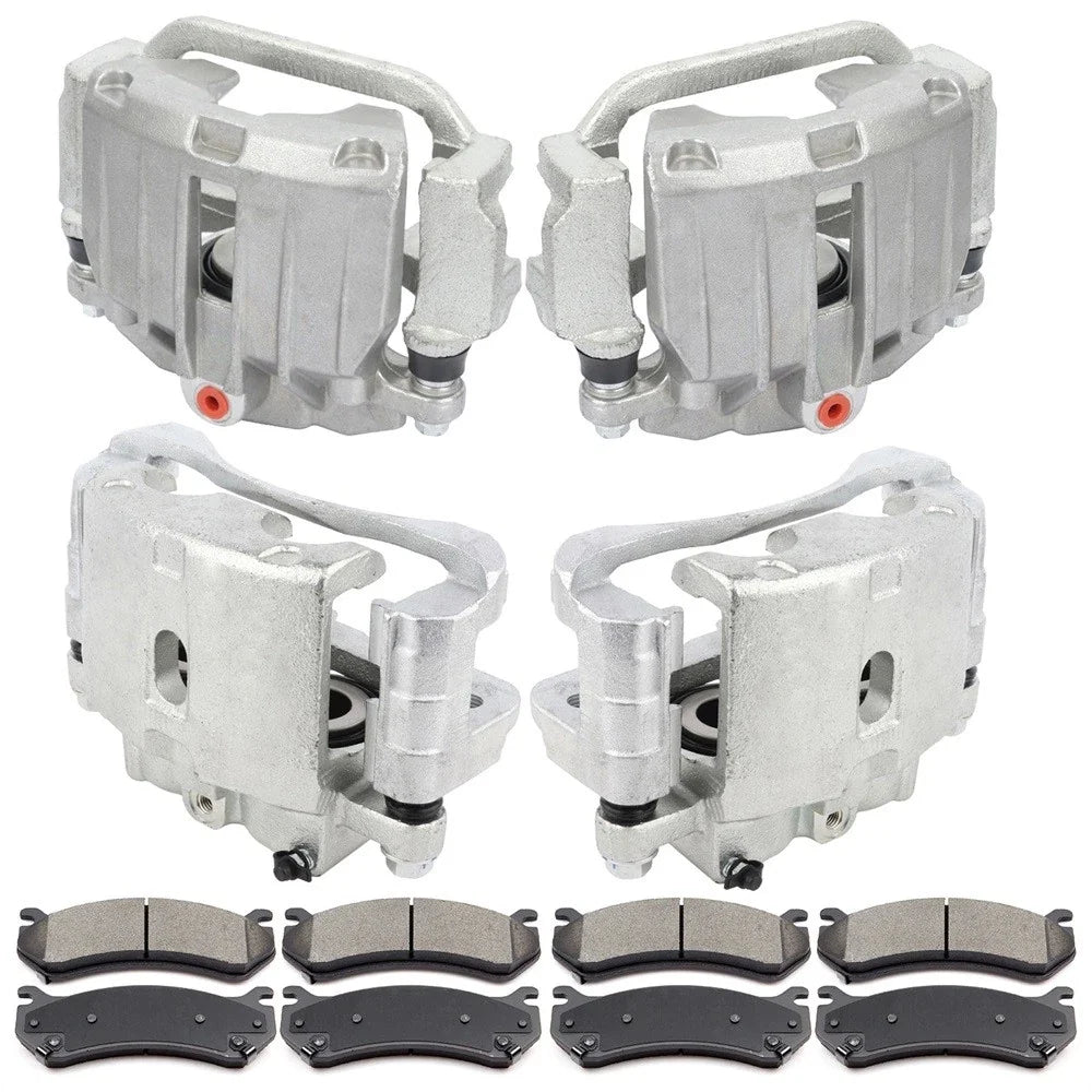 Front Rear Brake Calipers & Ceramic Pads for GMC Sierra 1500 Yukon (2001–2002)